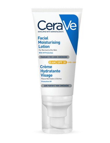 CeraVe Crème Hydratante Visage SPF30 Peaux Normales à Sèches 52ml