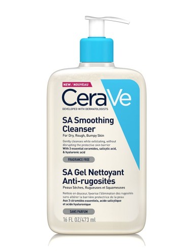 CeraVe SA Gel Nettoyant Anti-Rugosités - Peau Sèche et Rugueuse 473ml