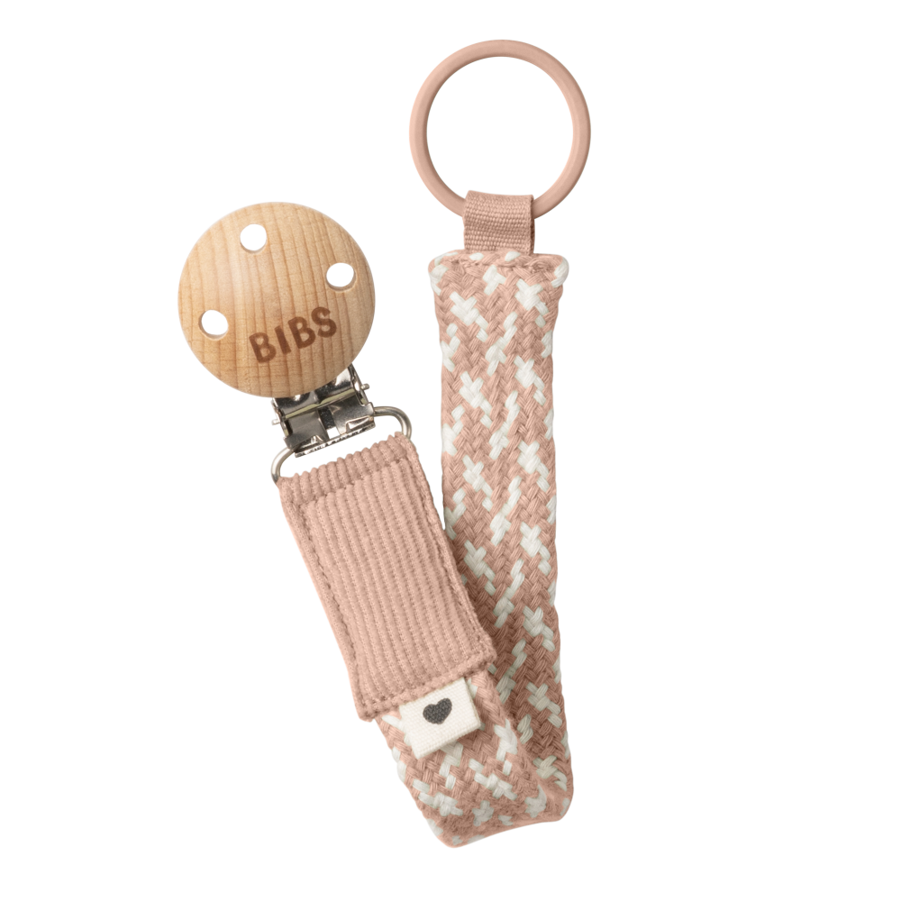 BIBS Attache sucette tressée - Blush / Ivory