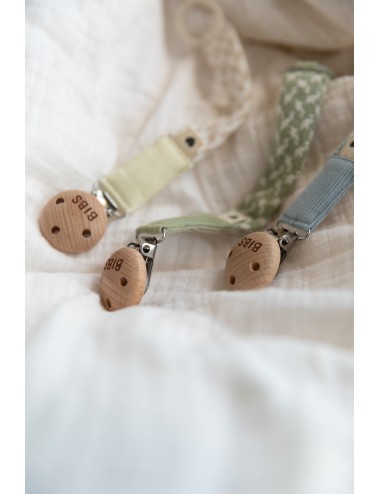 BIBS Attache sucette tressée - Sand / Ivory