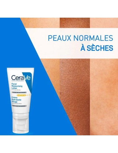 CeraVe Crème Hydratante Visage SPF50 - Peaux Normales à Sèches