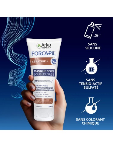 Forcapil Kératine Masque Soin Double Usage – 200 ml