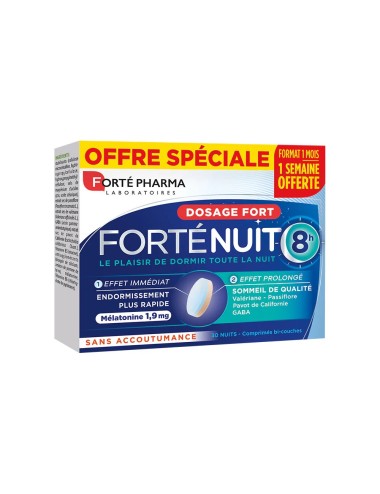 Forté Pharma Forté Nuit 8h Mélatonine – 30 comprimés