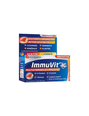 Forté Pharma Immuvit’4G Multivitamines & Immunité – 30 comprimés