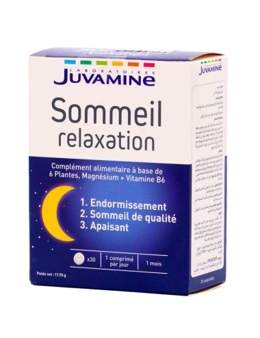 Juvamine Sommeil Relaxation Vitamine B6 + Magnésium – 30 comprimés