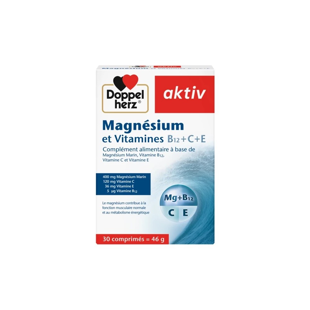 Doppelherz Aktiv Magnésium + Vitamines B12, C & E