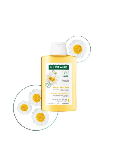 KLORANE – Shampooing Reflets Dorés à la Camomille (200 ml)