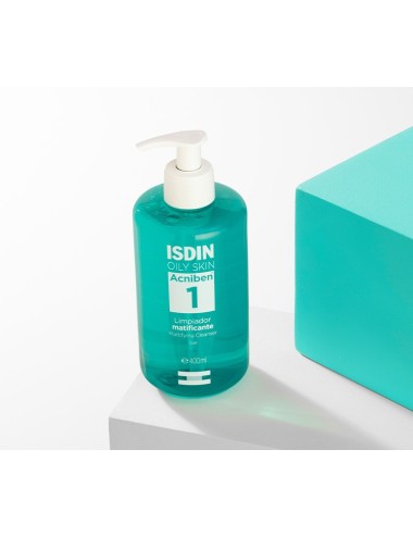 ISDIN Acniben 1 Gel Nettoyant Matifiant – Flacon Pompe 400 ml