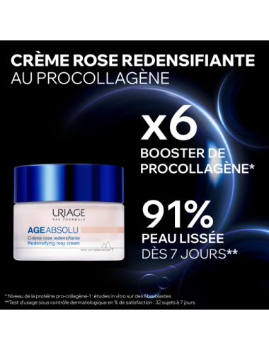 Uriage Age Absolu Crème Rose Redensifiante Anti-Âge Global 50 ml