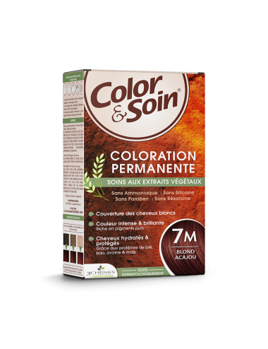 Les 3 Chênes Color&Soin Coloration Permanente 7M Blond Acajou – 135 ml