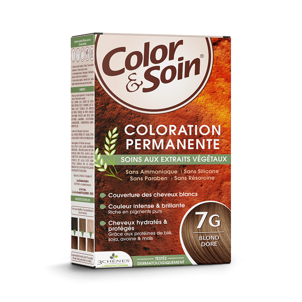 Les 3 Chênes Color&Soin Coloration Permanente 7G Blond Doré – 135 ml