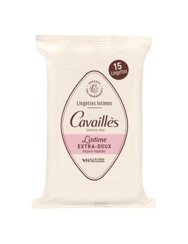 Rogé Cavaillès Lingettes Intimes Extra Douces - 15 Unités