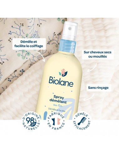 Biolane Spray Démêlant Sans Rinçage Anti-Nœuds – 125 ml