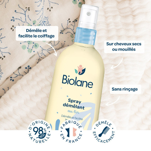 Biolane Spray Démêlant Sans Rinçage Anti-Nœuds – 125 ml
