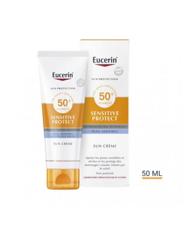Eucerin Sun Protection Sensitive Protect Crème Visage SPF 50+ – 50 ml