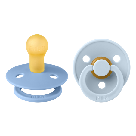2 Sucettes BIBS Colour Ronde Sky Blue / Baby Blue