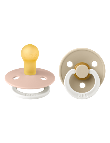 2 Sucettes BIBS Colour Ronde Blush / Vanilla - GLOW