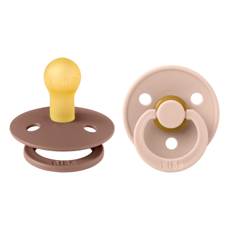 2 Sucettes BIBS Colour Ronde Woodchuck/Blush