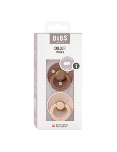 2 Sucettes BIBS Colour Ronde Woodchuck/Blush