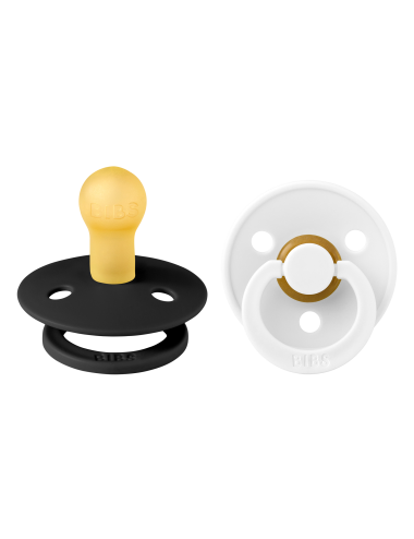 2 Sucettes BIBS Colour Ronde Black / White
