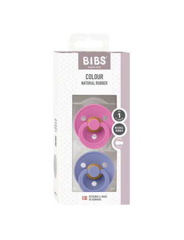 2 Sucettes BIBS Colour Ronde Peri / Bubblegum