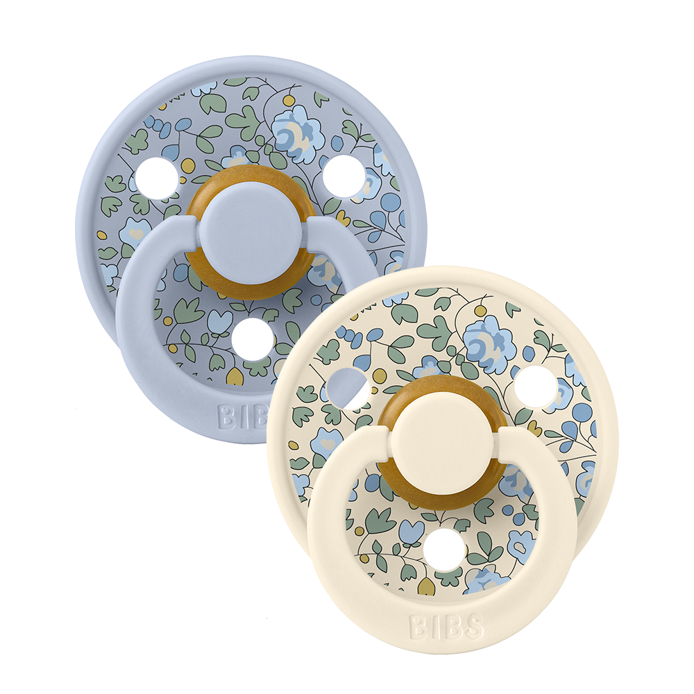 2 Sucettes BIBS Colour Ronde Eloise Dusty Blue Mix